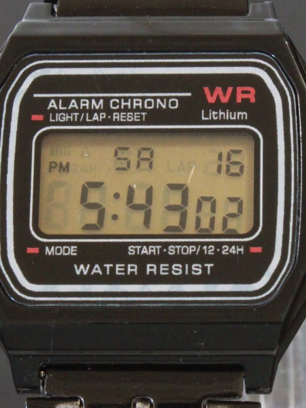 Retro Style Digital Watch Metal Case Bracelet Back light, Stopwatch, Day, Date - Picture 10 of 11